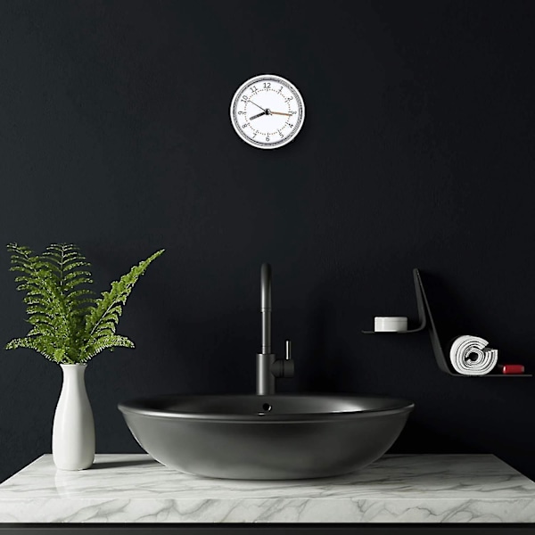 Mini dusjklokke Vanntett Ip24 Veggklokke Sugkopp Baderomsklokke Akryl Face Suction Clock (haoyi