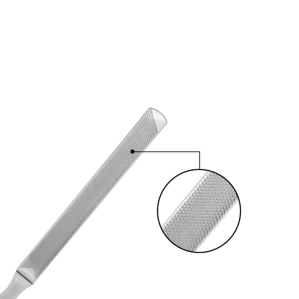 Neglefil i rustfritt stål 18 cm - firesidig profesjonell kvalitet