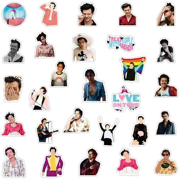 50 kpl Pop Singe Harry Great Styles Tarroja Merch Lahjat Esteettiset Vedenpitävät Vinyylitarrat Vesipulloon, Romukirjaan, Kannettavaan tietokoneeseen