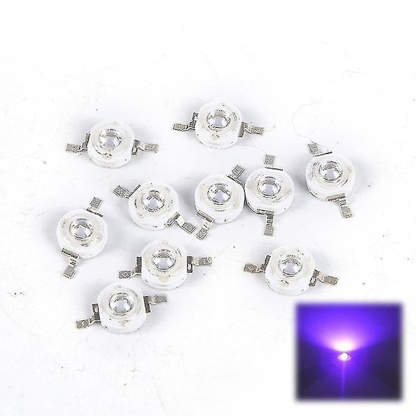 10 stk. 3W LED-lys pærer Lampe UV-lys chips 395nm LED Ultraviolet lys