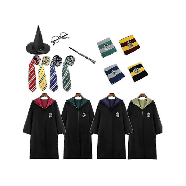 Harry Potter 6-os setti, taikuri-noidan asu, naamiaiskäyttöön, viitta, pukukangas (135 cm (7-8 vuotta), punainen)