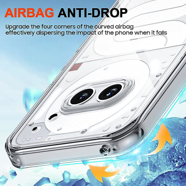 For Nothing Phone (2a) Mobiltelefon Etuier Drop Proof Krystalklar TPU Bagside Cover