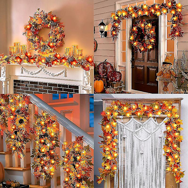 20 LED Lønneblad Lysstreng Kunstige Høstblader LED Fe Lyslenke for Jul Thanksgiving Halloween Fest Hjemmedekorasjon123