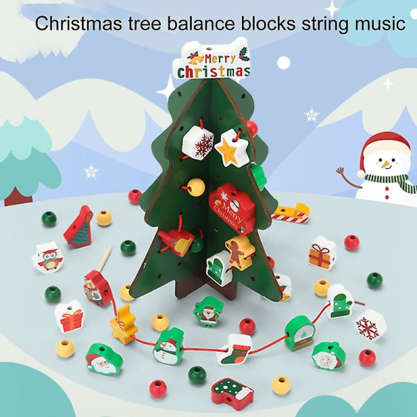 1 sæt pædagogisk legetøj med perler omhyggeligt håndværk Balance Positioneringsevne Mdf børnetræning Juletræ perlelegetøj til spil