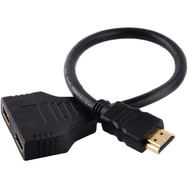 HDMI-jakokaapeli, 1080P HDMI-uros-kaksois-HDMI-naaras, 1-2-suuntainen jakokaapelisovitinmuunnin DVD-soittimille/HDTV/LCD-näytölle ja projektoreille