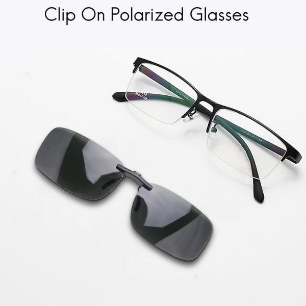 Unisex Transparente Mørkegrønne Polariserende Solbriller Clip On Briller