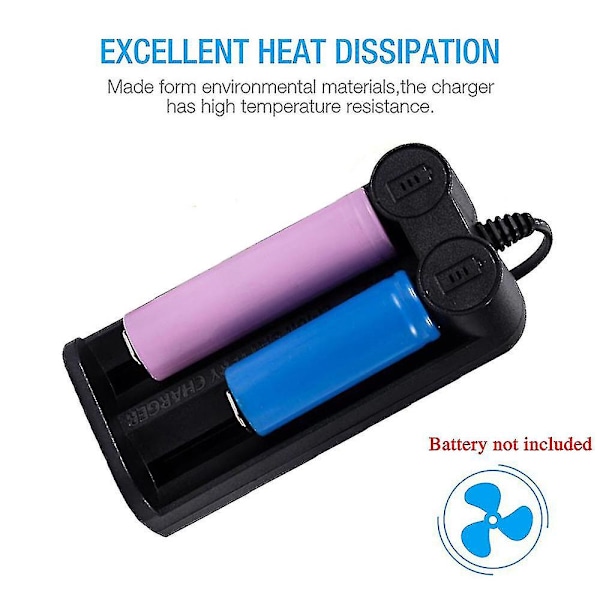 21700 26650 18650 16340 18500 32650 3.7v Laddningsbar Li-ion Batteri Usb 2-Plats Laddare LÅNG