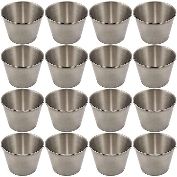 24 Pakke Rustfrit Stål Krydderi Sauce Kopper, Kommerciel Kvalitet Dip Sauce Kopper, Ramekin Krydderi