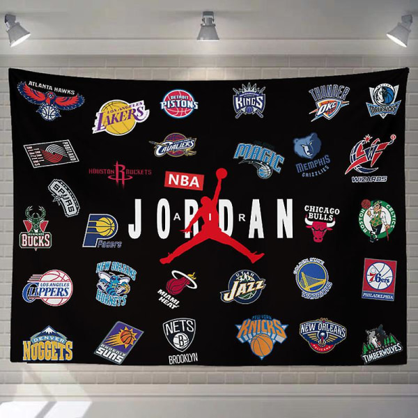 NBA koripallon ripustuskangas Jordan James tähti tausta seinän asuntola koristelu 2023 UUSI