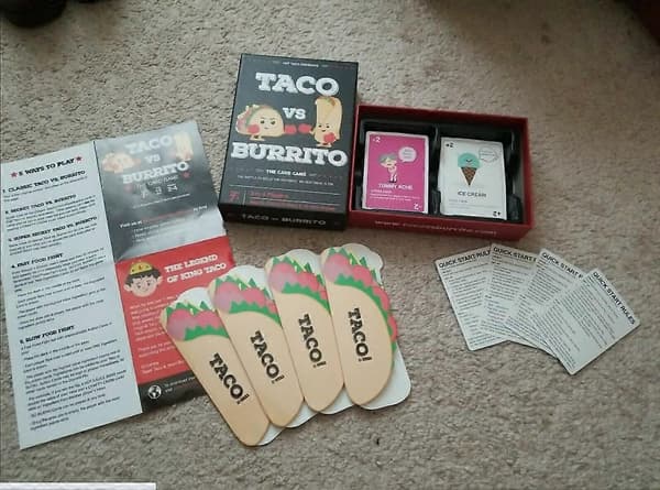 Taco vs Burrito Kortspill og Brettspill for Barn og Juler S