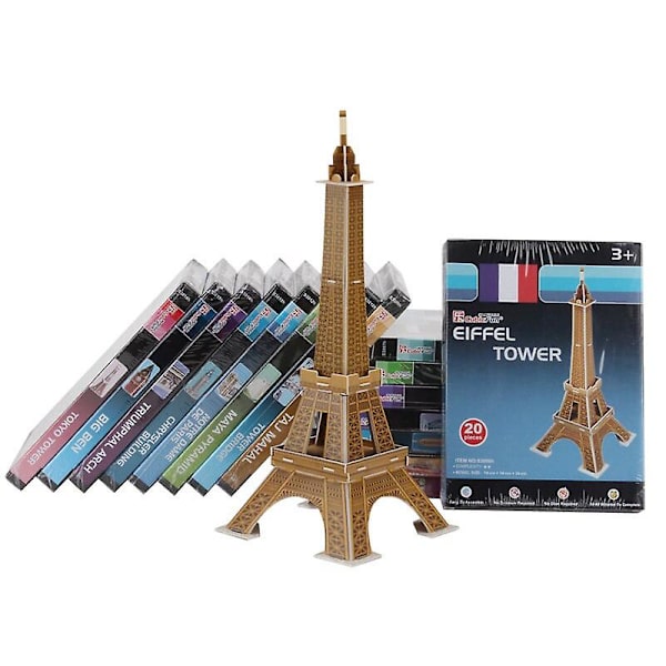 3D Papirpusles Ord Berømte Bygninger Tower Bridge Jigsaw Samlet Model Håndværk DIY Læringslegetøj Til Børn Voksne Gaver