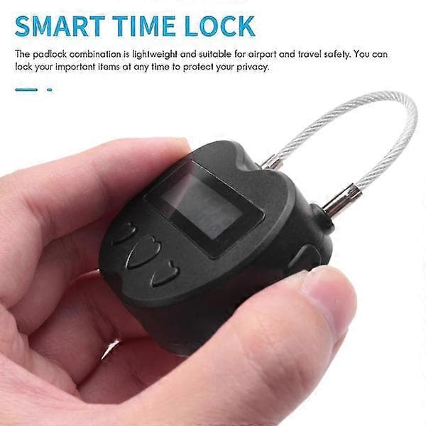 Smart Time Lock - LCD-skjerm Hengelås med USB-oppladbart Timer - Reiseelektronikk for Sikker Låsing
