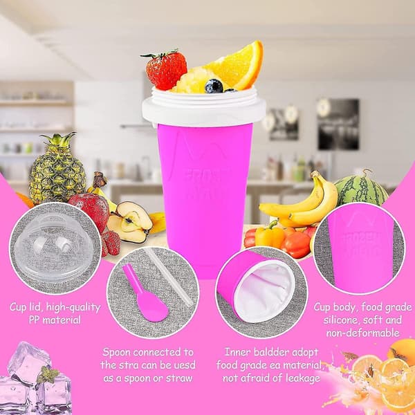Slushiemugg Slushy Maker Ismugg Silikonmugg Klämmugg Sommar Kylning Smoothiesmugg Dubbellager
