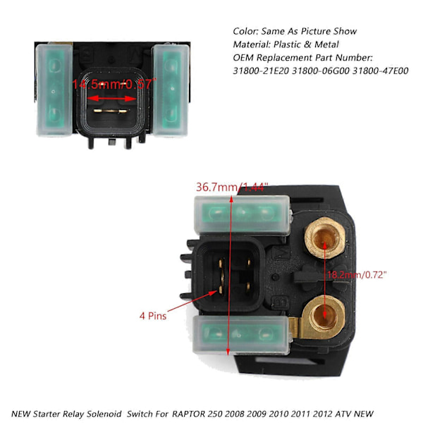 Rele Solenoidi VZ800 VZ800Z MARAUDER 1997-2009