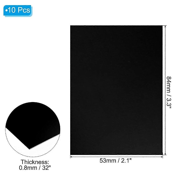 3.3x2.1x1/32 tommer Anodisert Aluminiumplate, 10 stk. Rektangulær Metall Aluminiumplate 0.8mm Tykk Gravering