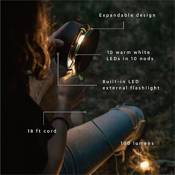 Utendørs Camping Lys Solcellelyssnor Led Camping Lampe Telefonlader Utendørs Gadgets Camping Eq -cdsx