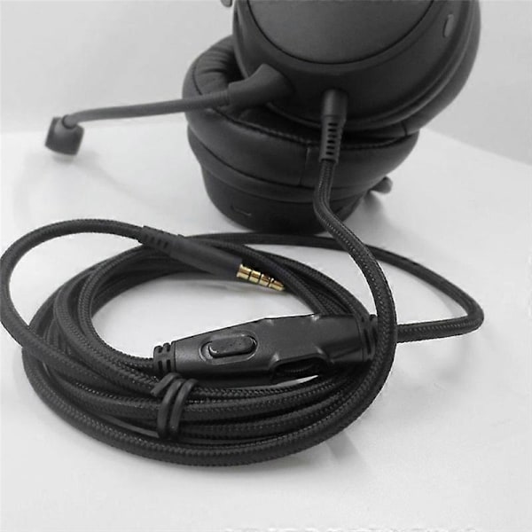 For -HyperX Cloud Alpha/-HyperX Cloud Core Flight Hodetelefonkabel med Volumkontroll Lydkontroll