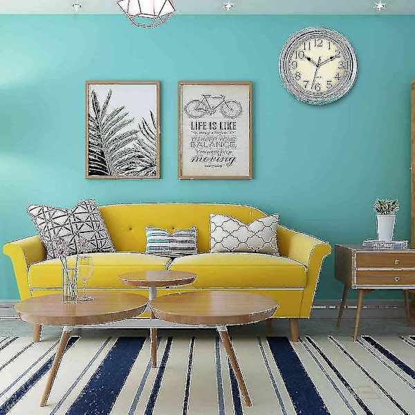 Stille Retro Quartz Væg Ur (12 Tommer) Blue