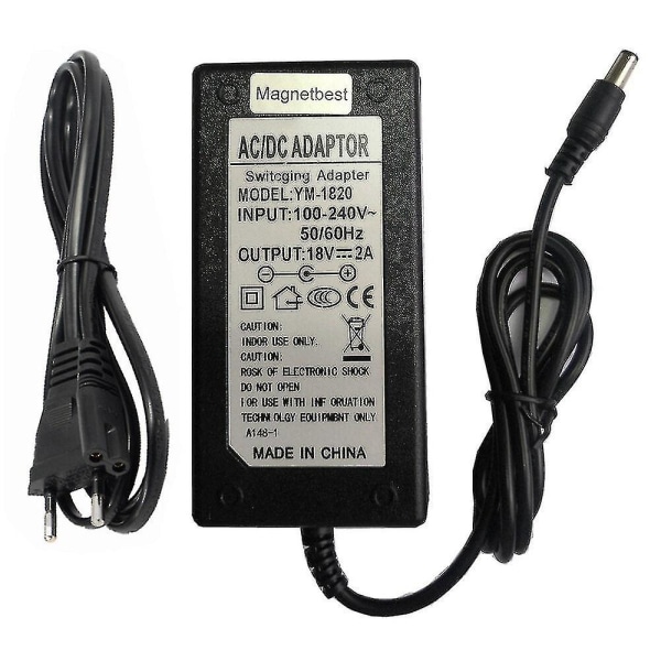 18v 2a AC/DC-adapter 18v 2a 36w skiftende strømforsyning adapter oplader DC 5.5*2.5/5.5*2.1 mm