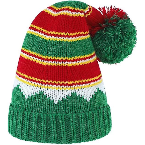 Amerikansk Trend Santahatt Julmössa Vintervarm Kabelvirkad Slouchy Hatt för Vuxna Kvinnor Män Jul Semesterfest