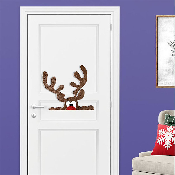 Jouluinen hauska uutuuslumimies Joulupukki hirvi seinätarra DIY ovi ikkuna tarrat juhla Xmas koriste