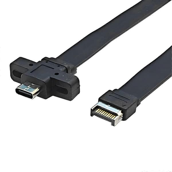 Stik USB 3.2 Frontpanel Forlængerkabel, GEN2x2 Baffle Kabel TYPE-E til Chassis Type-C Front C