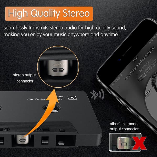 Bilstereo Bluetooth Kassettspiller Kassett Adapter Bluetooth 5.0