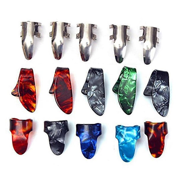 15 st Gitarrplektrum Tumme Fingerplektrum Metall + Plast