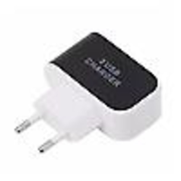 1-Pak Triple (3x) USB Port iPhone / Android Vægoplader Oplader Sort