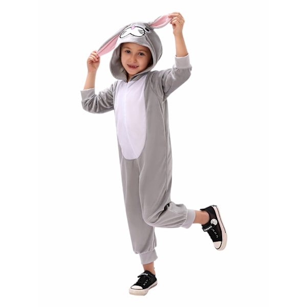 Hästman Djur Jumpsuit Barnkläder Rollspel Cos Party Scenföreställning Kläder Färg: Påskgrå Kanin Jumpsuit