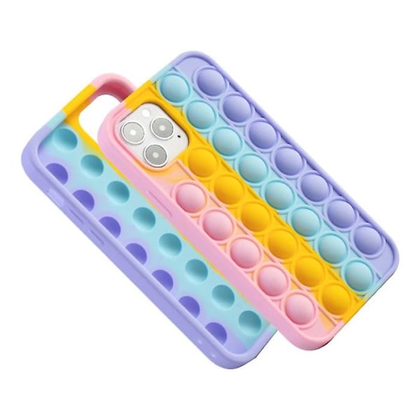 N1986N iPhone 11 Pro Pop It Skal - Silikon Bubbla Leksaksskal Anti Stress Skydd Rosa