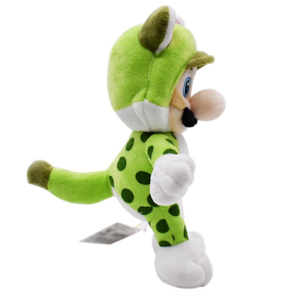 Super Mario Cat Luigi Grön Bro Plyschleksak Mjukt Stoppat Djurdocka Plyschleksak för Gåvosamling 8,5\"