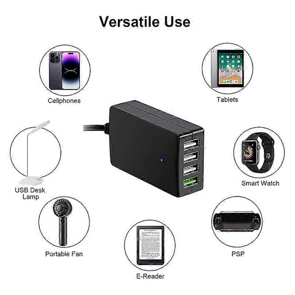 Bærbar DC med batteriklemme, 12V/24V til 5V 4-Port USB-lader Multiport Adapter Andre Smarttelefoner og Nettbrett 12