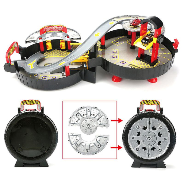 Pixar Portable Car Park Toy, Mcqueen Rains Model, Alloy Rail, Eudcational Assembly, Boy's Gift For Boy, 2, 3 Tyre Track
