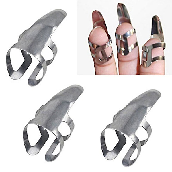 Nya 3 st Gitarr Fingerplektrum Slide Rostfritt Stål För Banjo Ukulele
