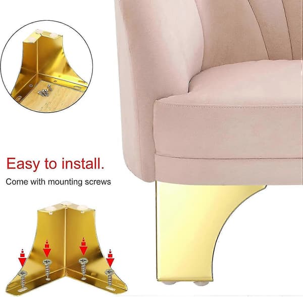 4 stk. 10 cm Metal Sofaben Garderobeben Møbelben, Moderne Solide Sofafødder Skabsfødder Bordben Til Udskiftning (guld) 12