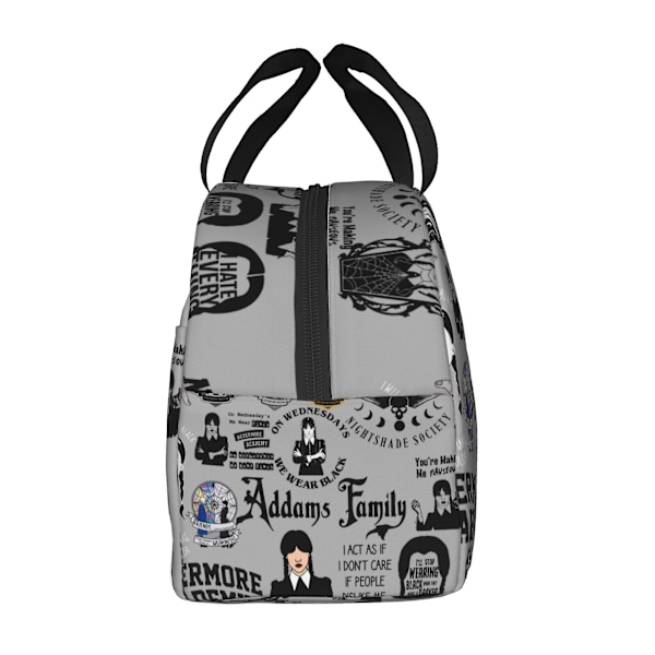 h43 Wednesday Addams Anime Isolerad Lunch Bag, Återanvändbar Lunchlåda iqg43