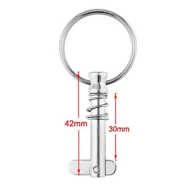 6 stk. Quick Release Pin Båd Bimini Top Pins 1/4 tomme med ring
