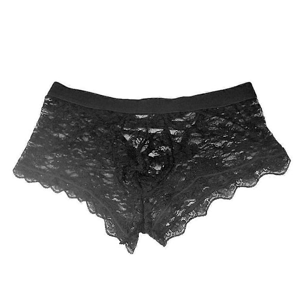 Gjennomsiktig blondetruser i netting med lavt liv for menn, boyshorts