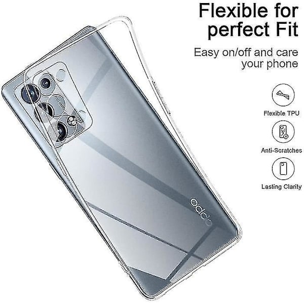 Oppo Reno 6 5G -kotelo Silikonigel Ultraohutka Transparentti Tpu-kotelo
