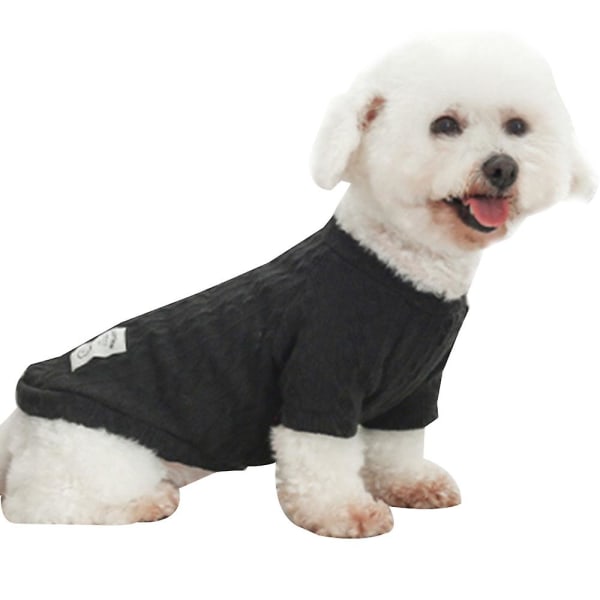 2023 kæledyr efterår og vintertøj Hundetøj vinter varm og behagelig sweater-sort L