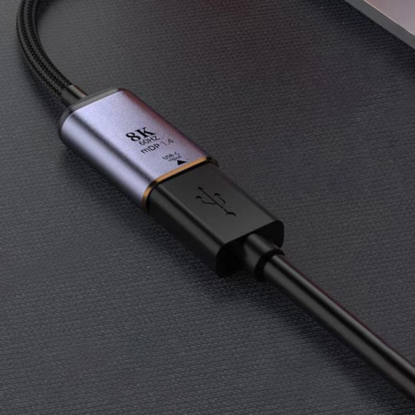 Tyyppi C USB3.1 naaras DP-näyttöportti / Mini-DP mDP1.4 uros 8K sovitinmuunnin kaapeli HUB 18cm/7.1in