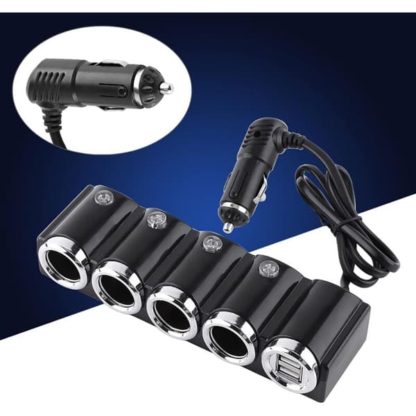 DC 12V/24V USB 4-vejs Universal Bil Cigarettænder Hurtig Oplader Adapter