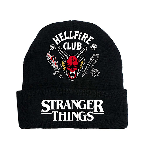 Stranger Things 4 Hellfire Club Knitted Beanie Hat Winter Warm Ski Skull Cap For Women Men