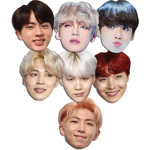 Bangtan Boys 2D Papmasker Udklædningssæt med 7 forskellige