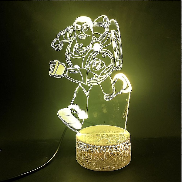 2024, Toy Story 3d LED-nattlampa Buzz Lightyear springande färgglad bordslampa