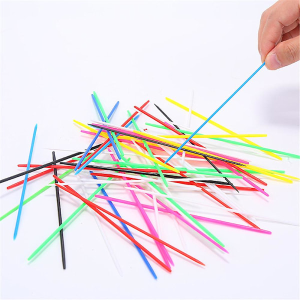 120 stk Farverige Plastik Pick Up Sticks med Æske Klassisk Sticks Spil Interaktivt Legetøj til Sjov Familie Forælder-barn Spil