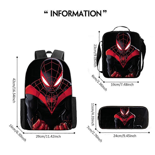 Marvel Spider-Man Ryggsäck Set för Barn (Pojkar & Flickor) - 3-Delar: Ryggsäck, Axelväska, Pennfodral
