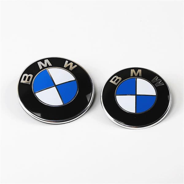 2 stk. Hætte- og Bagagerums-emblemer, Bilhætte Foran 82mm + 74mm til Alle Modeller E30 E36 E46 E34 E39 E60 E65 E38 X3 X5 X6 3 4 5 6 7 8
