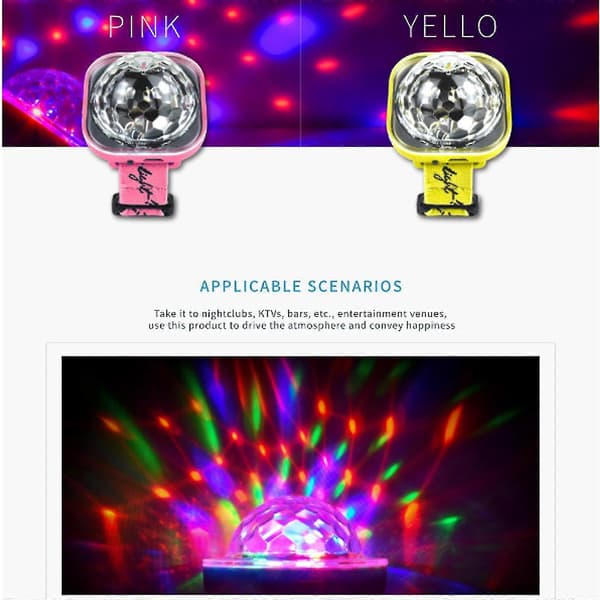 Mini Diskokule Lys, Led Diskolys Med 5 Moduser, Led Diskolys USB Lading Stjerneprojektor Lys